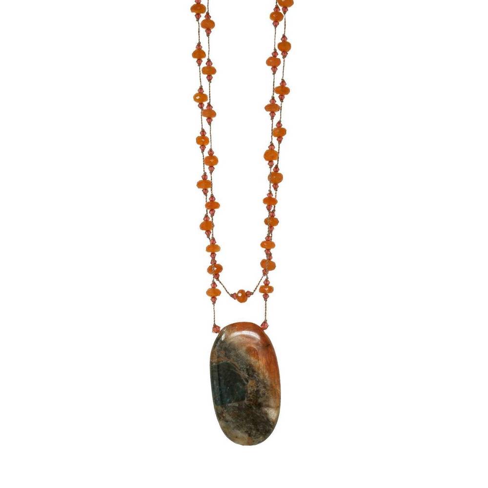 NEW MARGO MORRISON women's faceted carnelian apetite necklace in multi